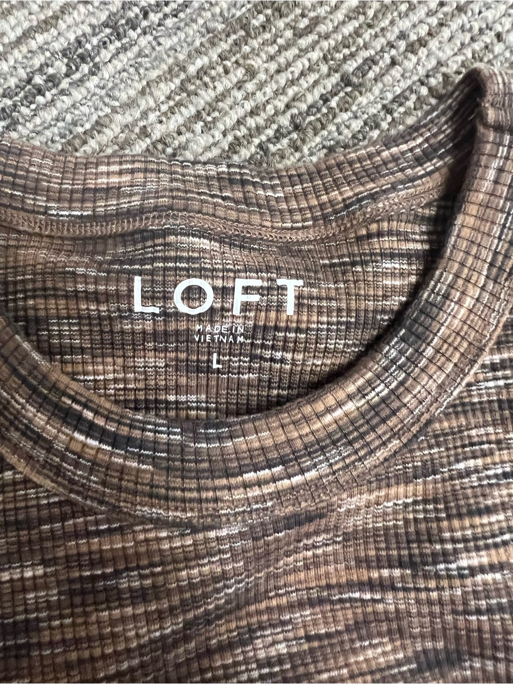 LOFT Brown Multi Ribbed Tank - Picture 2 of 6